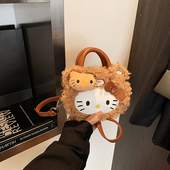 毛茸茸手提儿童包包2026新款 秋冬可爱女童宝宝配饰包小女孩斜挎包