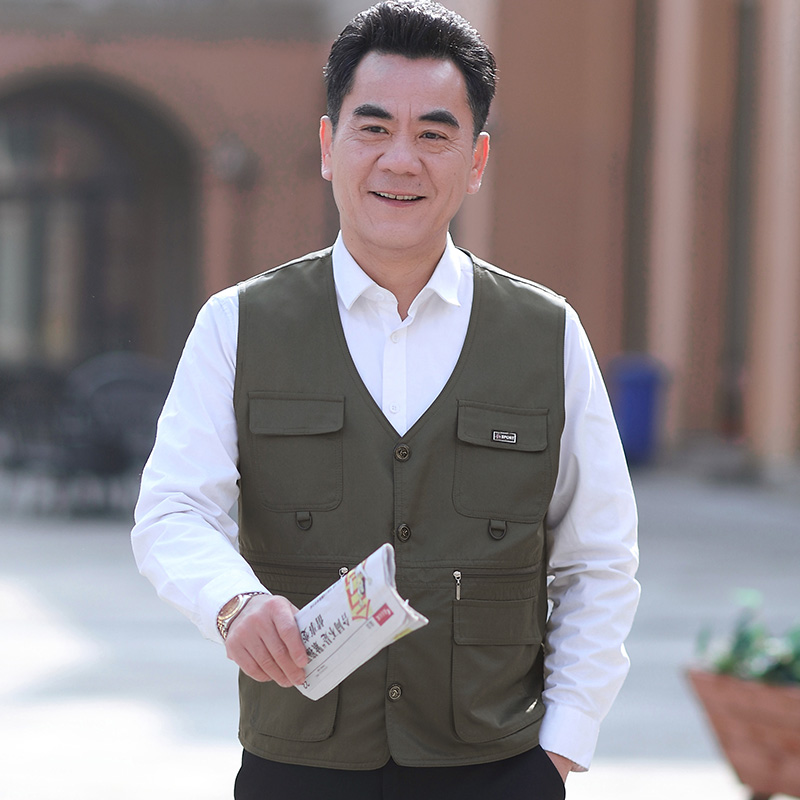 坎肩背心春秋薄款中老年人摄影