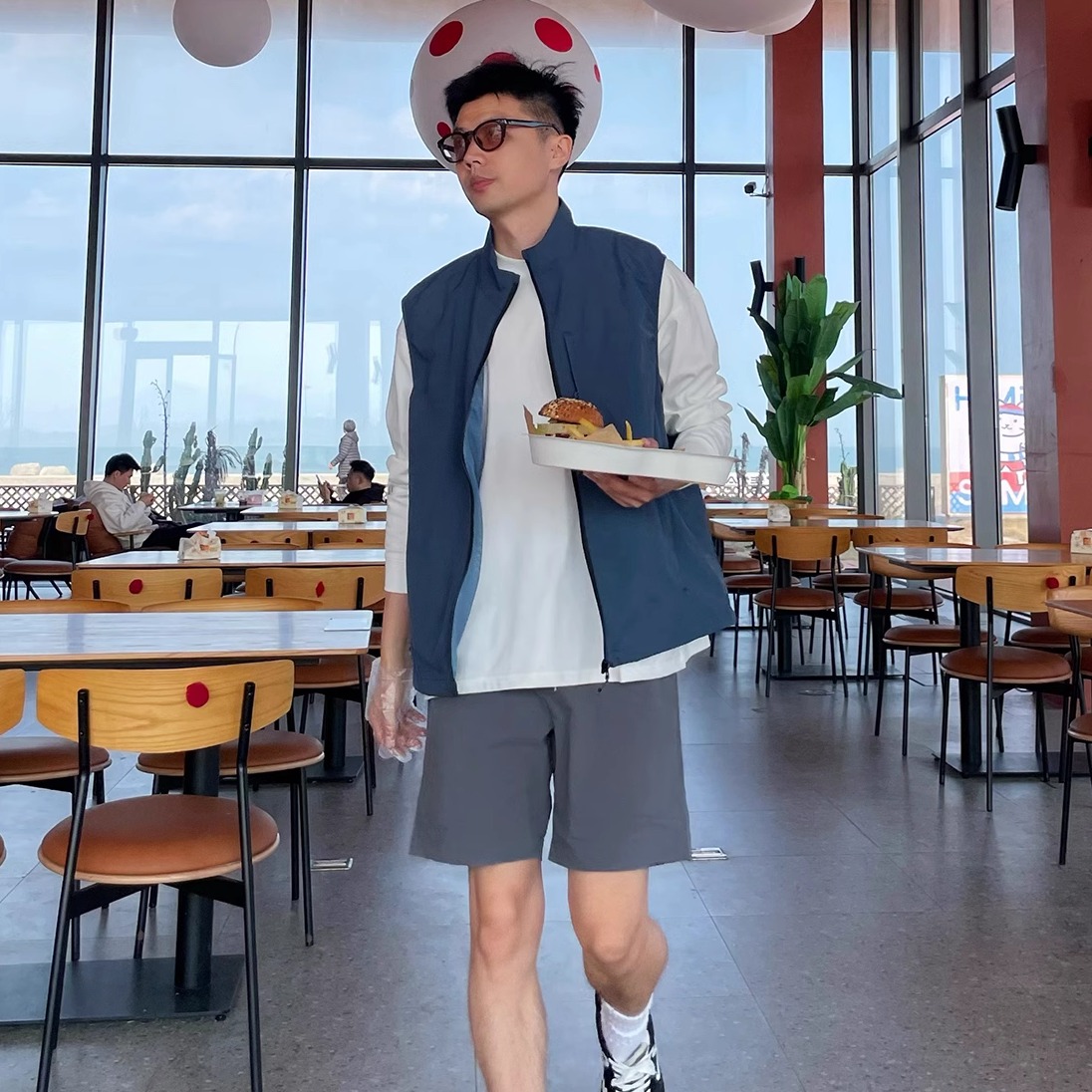 shortfuse夏季户外轻量化运动立领宽松休闲坎肩简约防风马甲外套