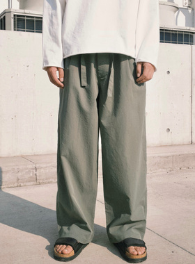 shortfuse春秋夏宽松简约轻薄款松弛感格纹休闲直筒日系长裤男女