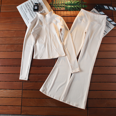 健身服套装女显瘦速干高腰喇叭裤