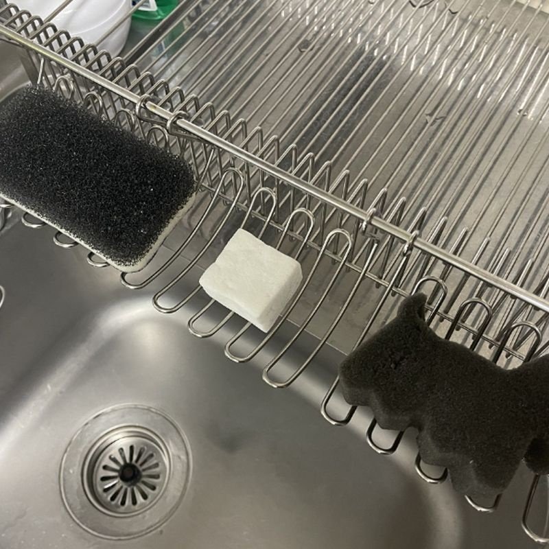 挂式不锈钢肥皂盒厨房水槽置物架洗碗海绵擦沥水架