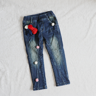 加绒牛仔裤 棉裤 长裤 铅笔裤 松紧腰小脚裤 儿童男女童冬款