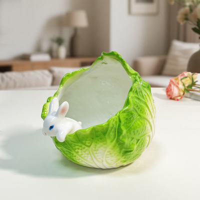 可爱白菜兔子玄关入户放钥匙收纳