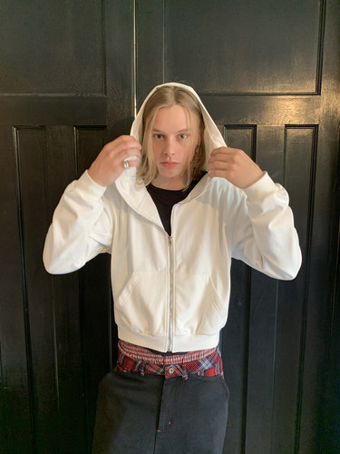 长拉链挡脸卫衣拉链开衫