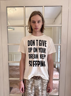 T恤男 复古字母印花vintage质感汉麻棉舒适短宽短袖 DTHEREAL 24SS