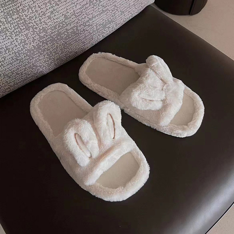 北欧侘寂风露趾极简居家室内拖鞋