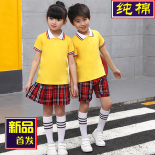 2018新款 幼儿园园服夏装 子套装 小学生校服夏季 班服定做 英伦风格