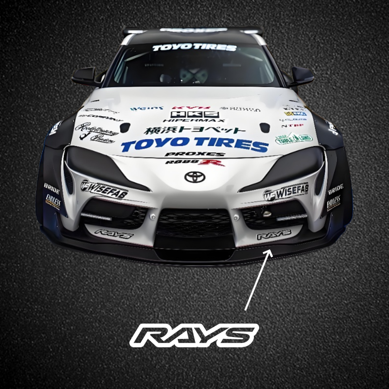 rays改装车贴轮毂包围前铲拉花