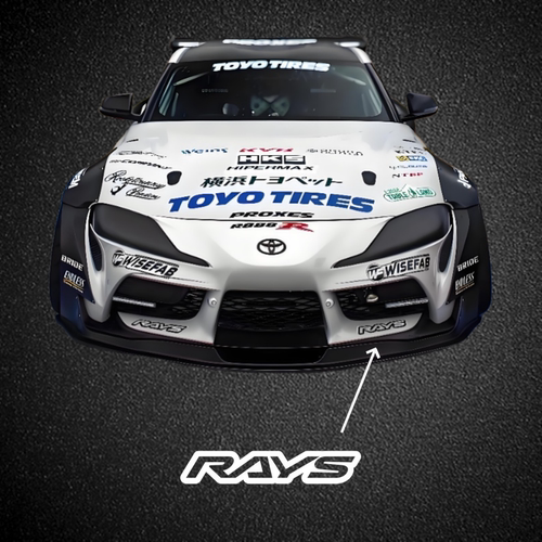 rays改装车贴轮毂包围前铲拉花