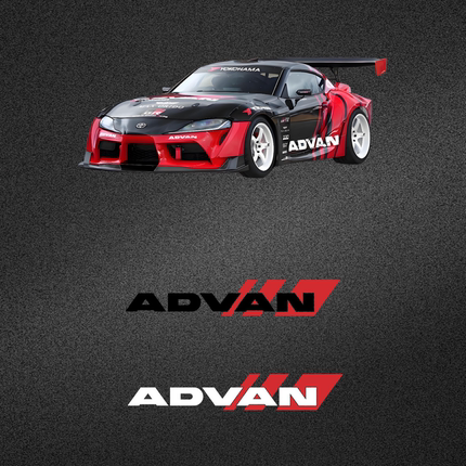 车永佳 ADVAN改装拉花阿迪王车身包围前唇反光膜贴纸装饰
