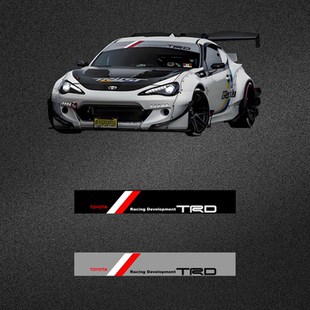 车永佳 丰田TRD racing高品质jdm哑灰底前挡玻璃遮阳压头贴纸