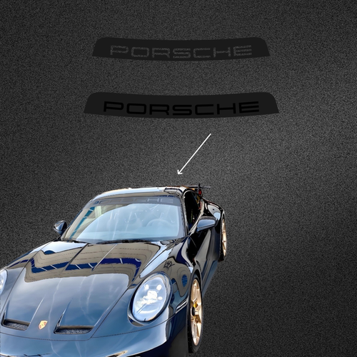 保时捷911黑武士前挡玻璃遮阳贴