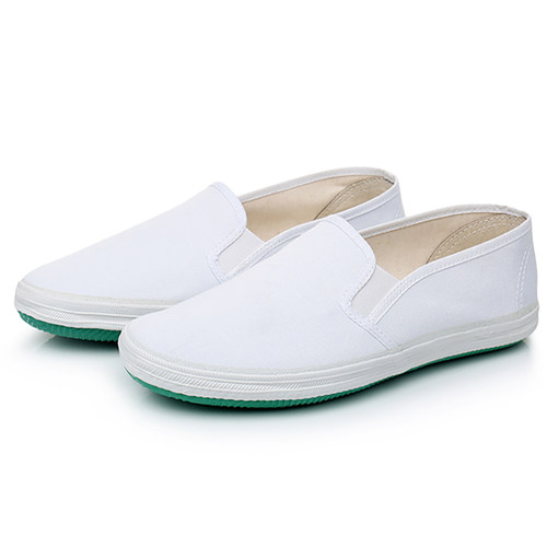 白色劳保鞋男女帆布鞋车间工厂