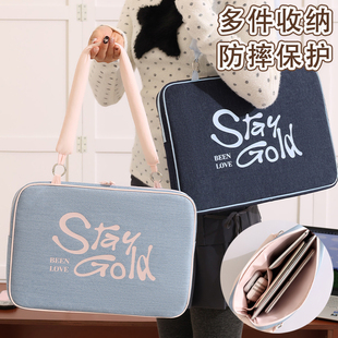 笔记本电脑包高级感手提斜挎颜值保护套鼠标键盘适用苹果macbook13寸联想air华为matebook14戴尔15小米15.6寸