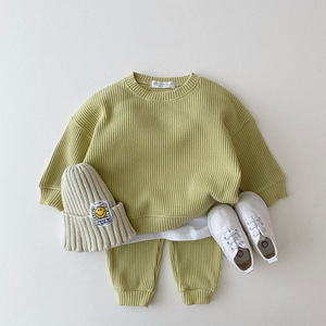 婴童韩国婴儿休闲针织套装宝宝春秋款男宝宝运动春季洋气两件套