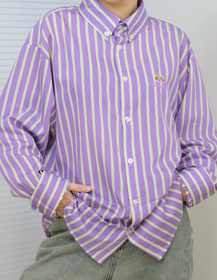 喵猫虫士多吉良吉影杀手皇后同人JOJO的奇妙冒险条纹纯棉衬衫