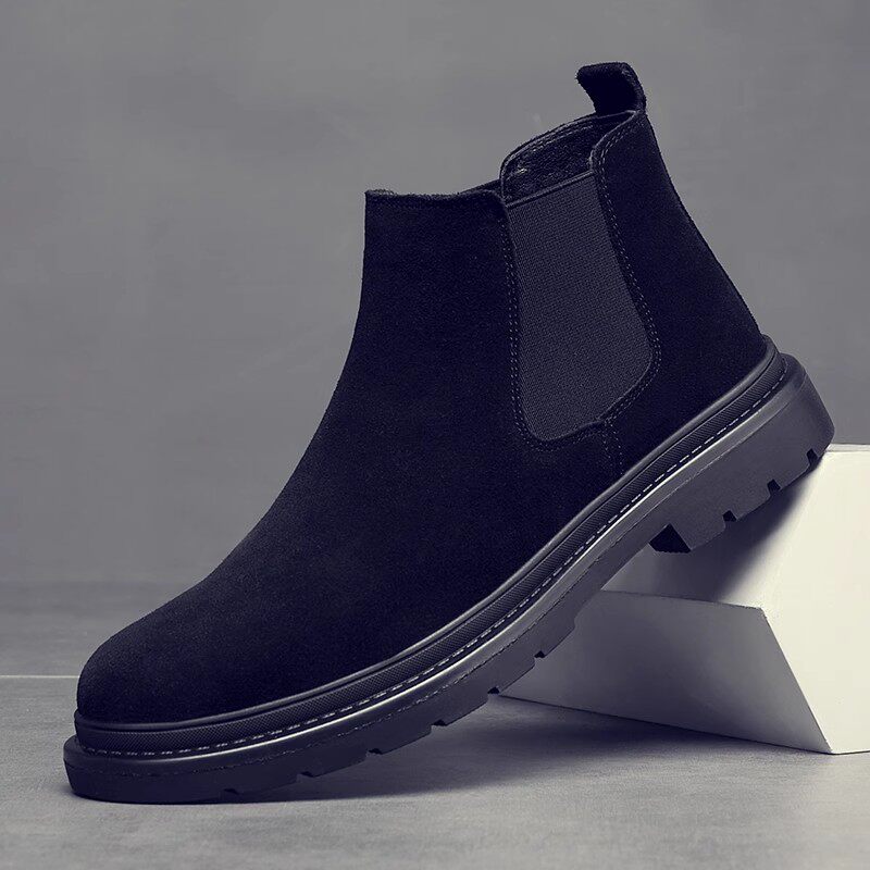 VINTAGE GENTLEMAN SUEDE MENS SHOES FALL-WINTER 2024 NEW SUEDE NUBUCK CHELSEA BOOTS SUEDE MARTIN BOOTS
