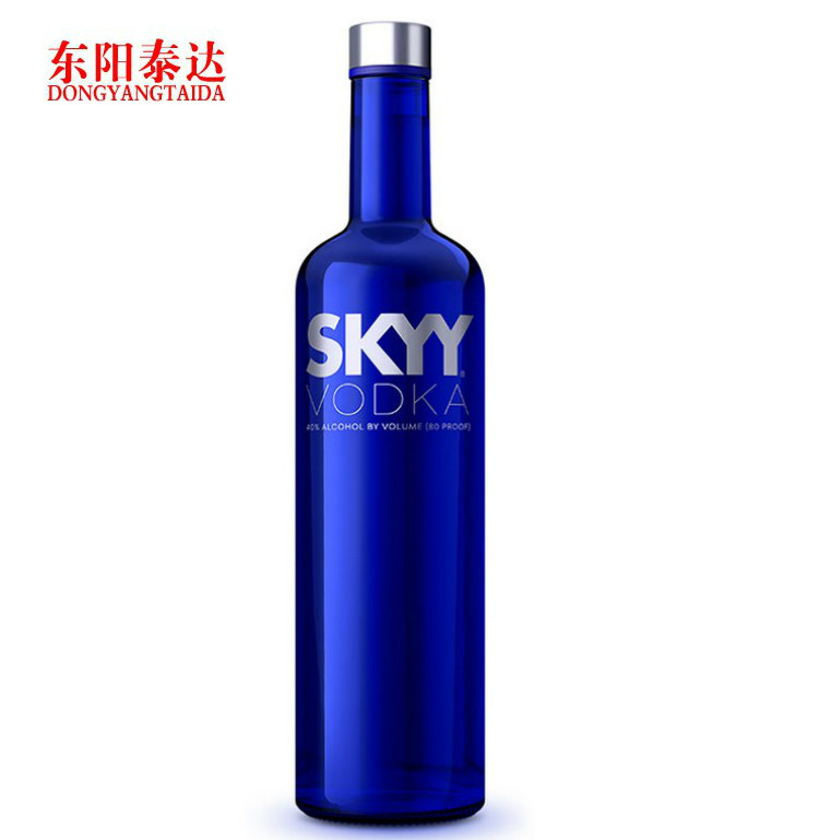 蓝天伏特加750mlskyy深蓝伏加特美国原装进口烈酒高度洋酒行货