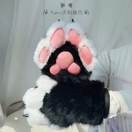 萌系fursuit兽装爪子散件漫展福瑞表演cos道具furry犬科兽爪手套