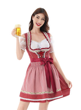 狂欢节女士传统德国啤酒节服装慕尼黑巴伐利亚Dirndl连衣裙表演