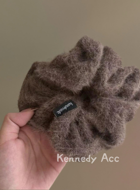 纯色简约毛线针织发圈女2025新款扎马尾高弹力发绳不伤发头绳发饰