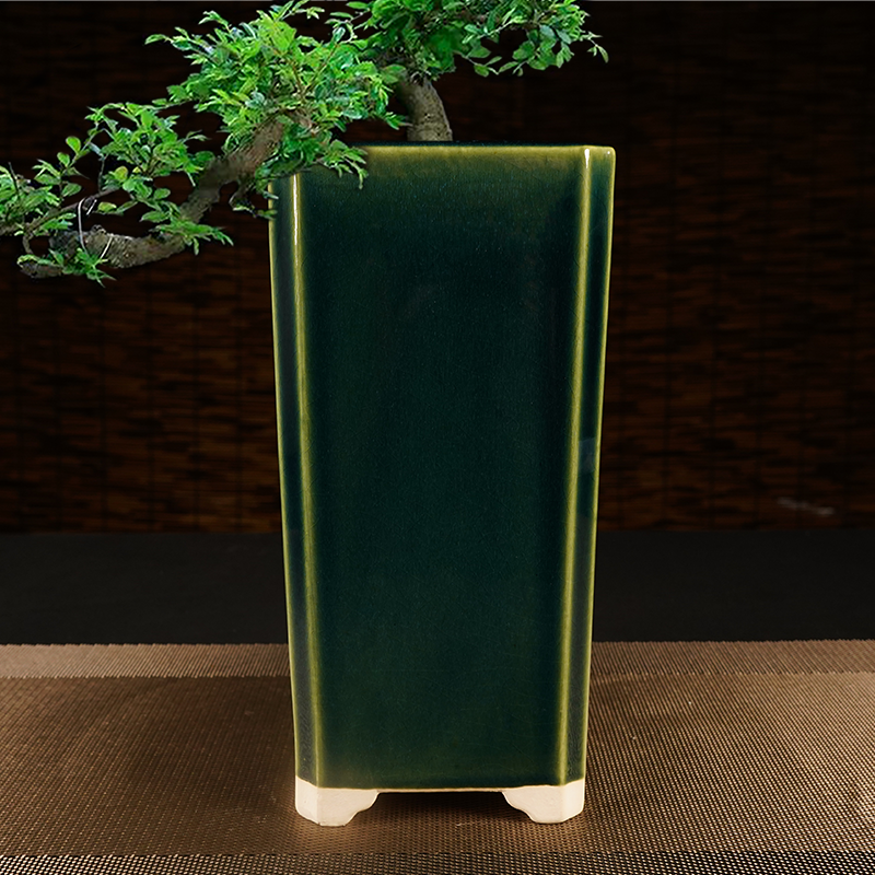 方形陶瓷花盆桌面种植盆栽花器室内装饰冰裂釉高桩悬崖花盆,鲜花速递/花卉仿真/绿植园艺,花盆,淘宝优惠券,粉丝福利购,淘宝优惠卷