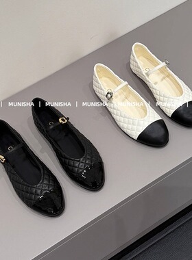 MUNISHA 心心念念 小香风 玛丽珍芭蕾舞真皮女单鞋 25秋新 顶配版