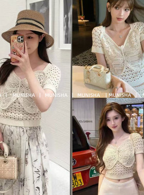 MUNISHA顶配版 26C 早春新款 绝美的早春上衣 镂空钩花时髦上衣女