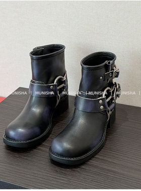 MUNISHA 顶配版 超级显腿长 机车靴  酷辣女孩 25SS 骑士靴女