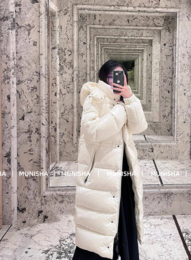 MUNISHA 鹅鹅家 绝美白徽章 白鹅绒羽绒服 25SS长款羽绒服外套女