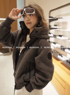 MUNISHA 鹅家 飞行员夹克外套 章若楠 同款可可色 25秋冬短外套女