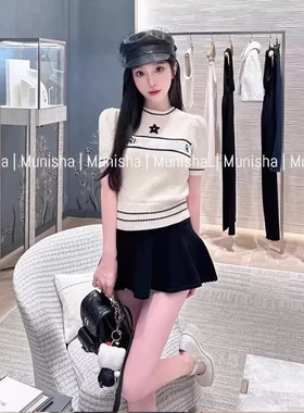 Munihsa 顶配版！富家千金 25秋新款  温柔风 羊毛白色毛衣上衣女