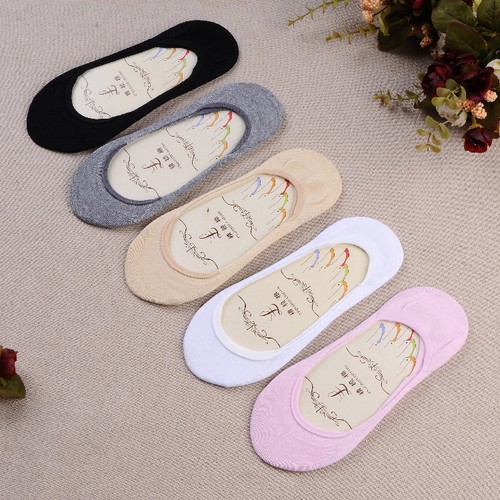 低帮纯棉糖果色防滑硅胶隐形袜