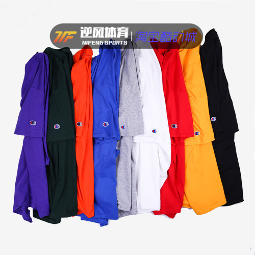 champion基础刺绣情侣短袖打底衫