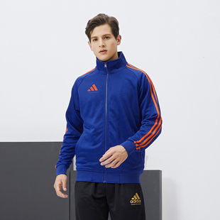 Adidas阿迪达斯夹克蓝橘男女春秋季休闲透气外套新款运动跑步上衣