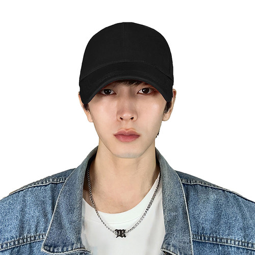 黑纯色弯檐鸭舌棒球帽子男女基础