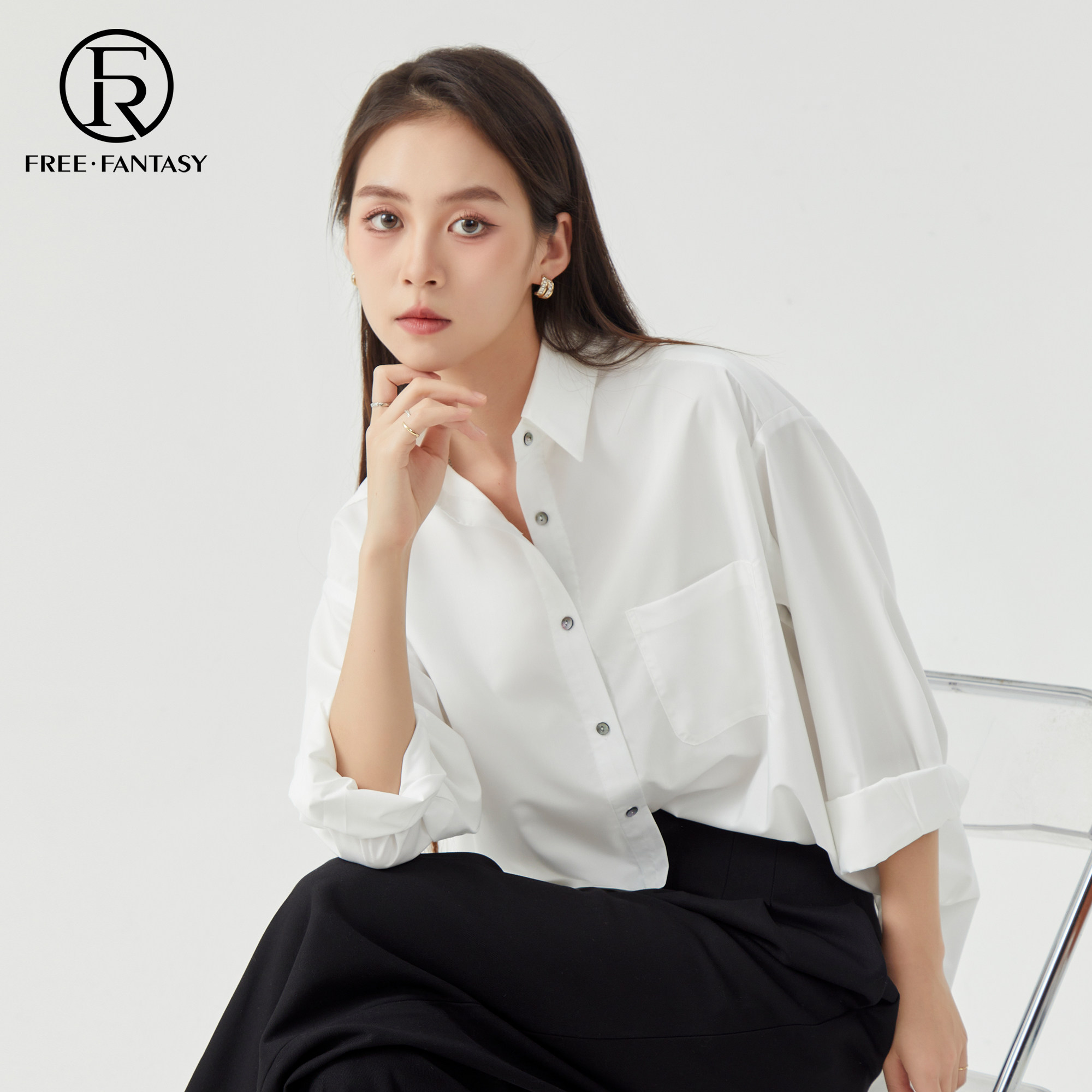 白色衬衫女2025新款宽松慵懒设计感轻奢女小众减龄洋气衬衣女上衣