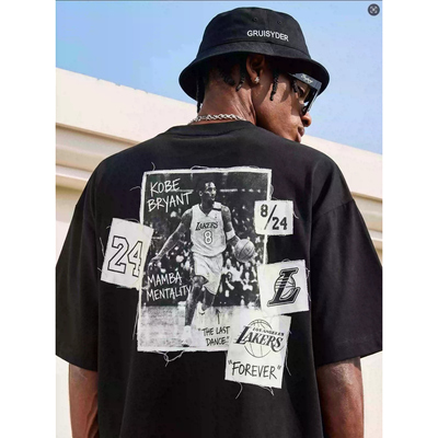 科比8美式宽松短袖情侣T恤