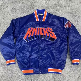 美式复古风KNICKS纽约尼克斯队标刺绣棒球棉服男夹克外套冬季棉衣