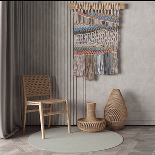 摩洛哥风格手工编织挂毯 简约文化艺术壁挂民宿卧室床头彩色背景