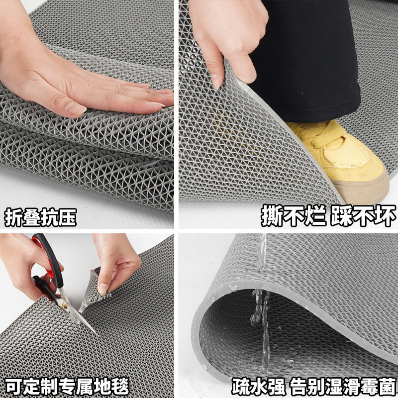 红色地垫浴室防滑垫厨房厕所户外商用pvc镂空防水防油地毯门口垫