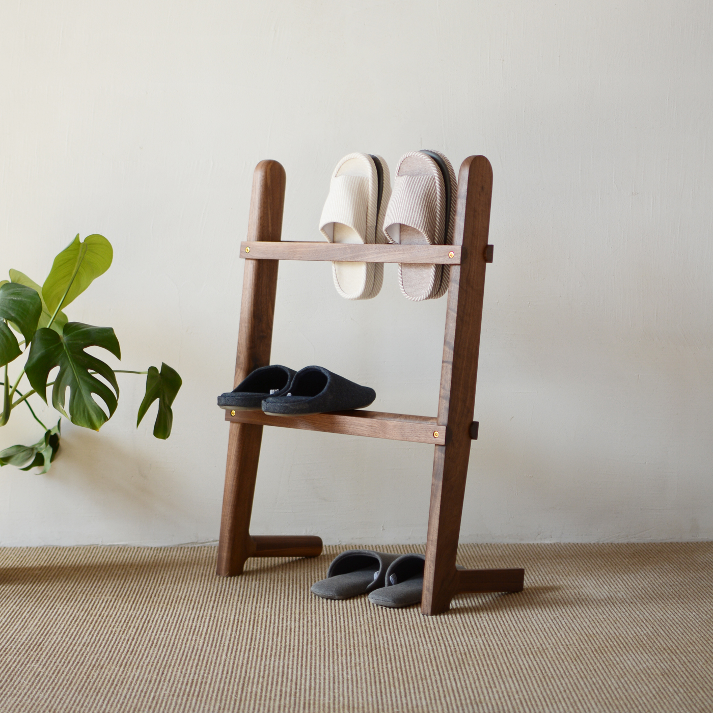 时作现代简约实木拖鞋架