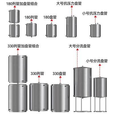 盘管冷却器热交换器列管升降温设备茶水冷冷热水蒸馏304冷凝器