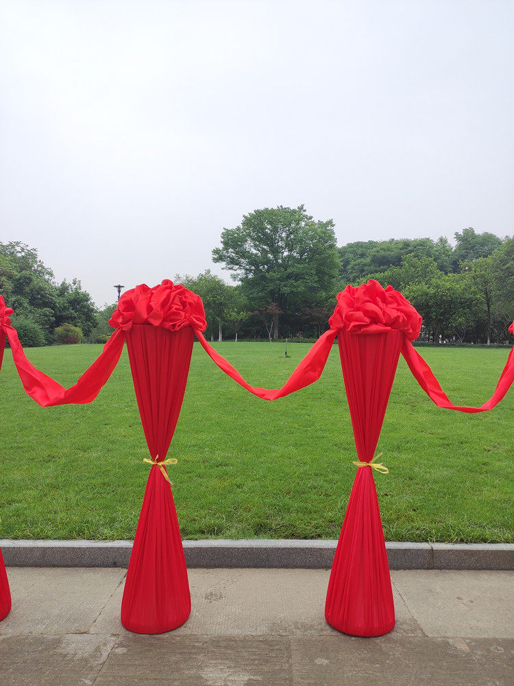 定制公司开业婚庆典礼剪彩立柱金柱托盘婚礼鲜花架礼仪开张剪彩用