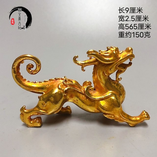 古玩铜器收藏镀金实心貔貅摆件招财镇宅客厅酒柜室内轻奢装饰摆件