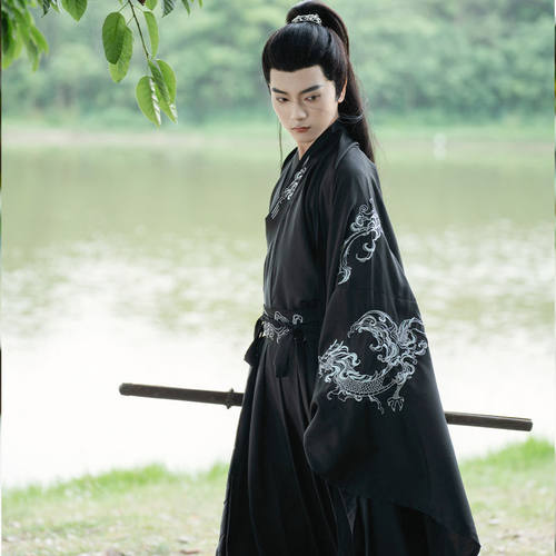 十里清欢原创新款魏晋风汉服男日常汉元素中国风仙气古装武侠套装