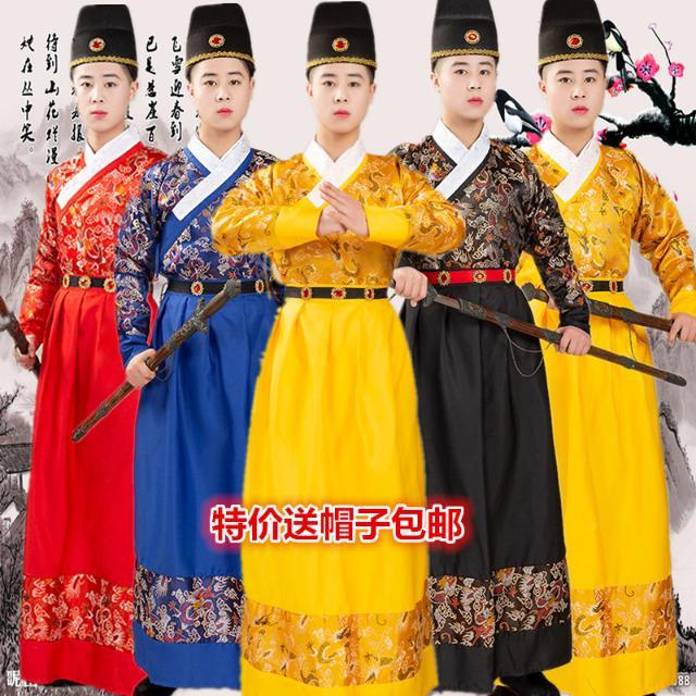 明朝锦衣卫衣服男飞鱼服长款四大名捕影视古装汉服男武侠服剑客 - 实物图