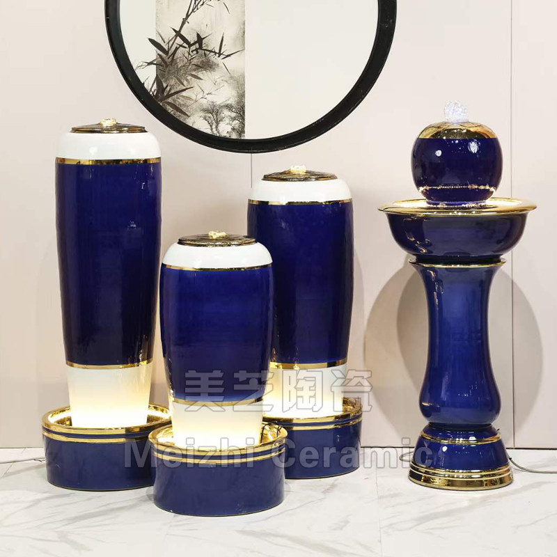 室内水池喷泉陶罐溢水缸客厅高端轻奢流水摆件流水花瓶水系加湿器,家居饰品,流水摆件,淘宝优惠券,粉丝福利购,淘宝优惠卷