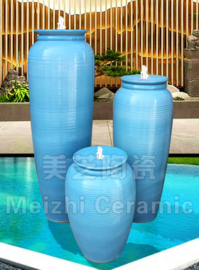 流水花瓶喷泉陶罐涌泉缸加湿器